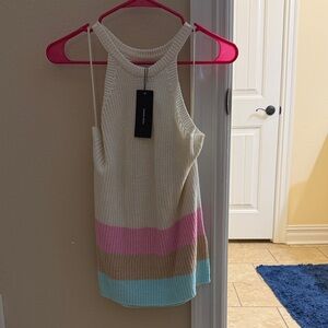 Vero Moda Cream and Pastel Striped Tank Top